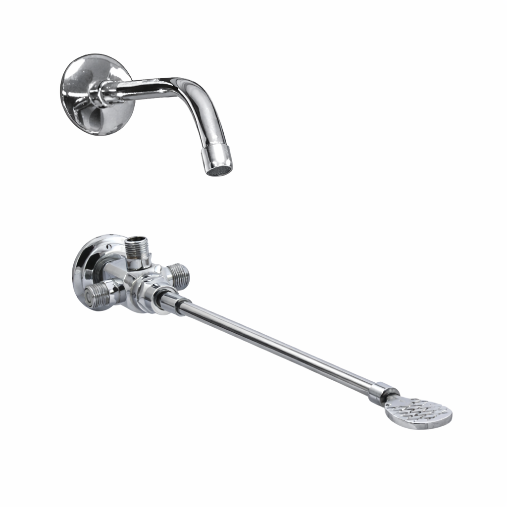 Wall handless pedal operated mixer